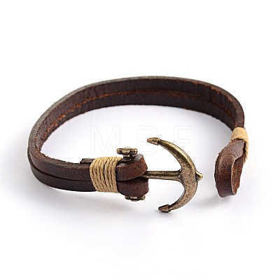 Leather Multi-Strand Bracelets BJEW-P128-35A-1
