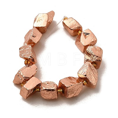 Electroplated Natural Pyrite Beads Strands G-F800-A03-1