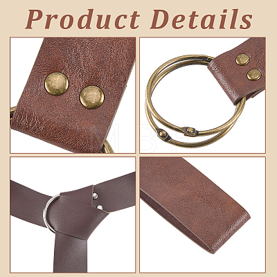 1Pc PU Leather Wrap Around Chain Belts AJEW-CL0003-70A-1