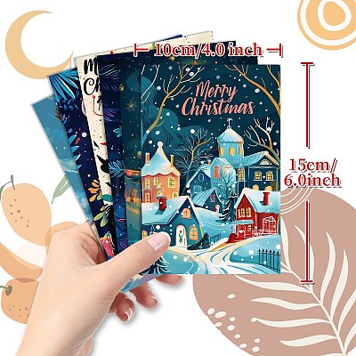 50Pcs Christmas Paper Greeting Cards DIY-P085-15D-1