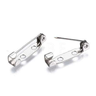 201 Stainless Steel Brooch Pin Back Safety Catch Bar Pins STAS-S117-021B-1
