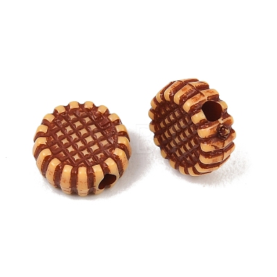 Opaque Acrylic Imitation Wood Beads AC-CBAB80E-01B-1