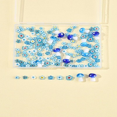 156Pcs 9 Styles Handmade Millefiori Glass Beads LAMP-FS0001-33-1