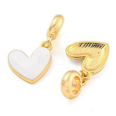 Rack Plating Alloy Enamel Heart European Dangle Charms FIND-B034-20G-06-1