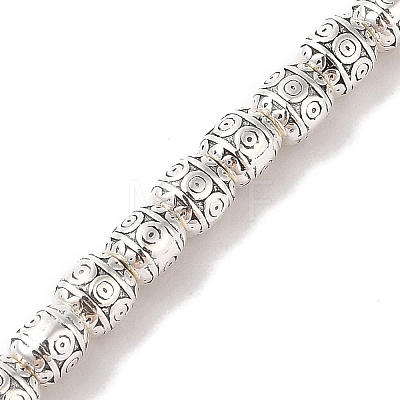 Barrel Tibetan Style Alloy Bead Strands X-TIBEB-O007-37-NR-1