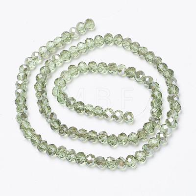 Electroplate Transparent Glass Beads Strands EGLA-A034-T4mm-E10-1