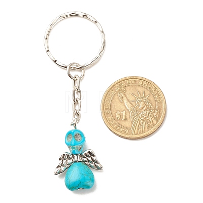 Dyed Synthetic Turquoise Keychains KEYC-JKC00328-1