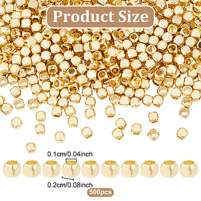 500Pcs Brass Spacer Beads KK-GO0002-03-1