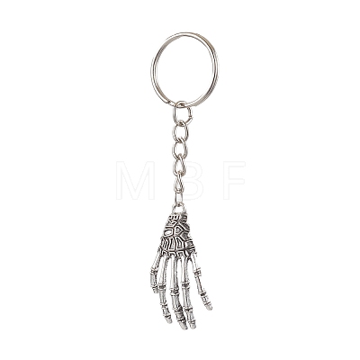 Halloween Themed Skull Hand Alloy Keychain KEYC-JKC00860-1