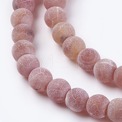 Natural Weathered Agate Beads Strands G-G589-6mm-05-1