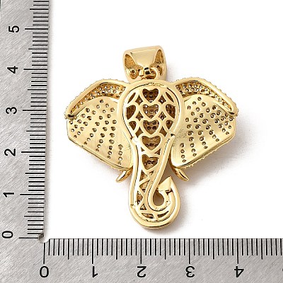 Brass Micro Pave Clear Cubic Zirconia Pendants KK-H267-060B-G-1