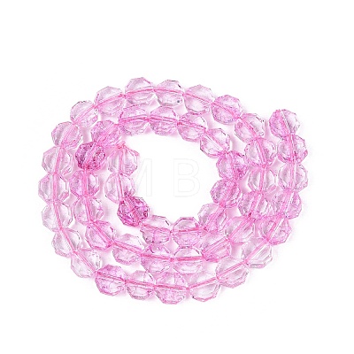 Transparent Crackle Glass Beads Strands GLAA-Q108-03A-04-1