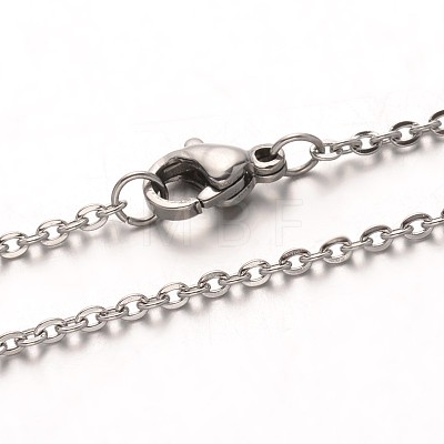 304 Stainless Steel Cable Chain Necklaces NJEW-M124-02P-01-1