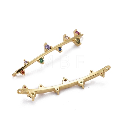 Brass Micro Pave Colorful Cubic Zirconia Links Connectors ZIRC-Z011-20G-1