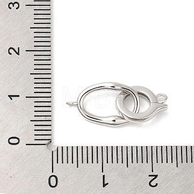 Rhodium Plated 925 Sterling Silver Fold Over Clasps STER-G038-04P-1