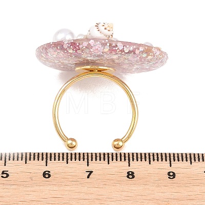 304 Stainless Steel Resin Cuff Open Rings RJEW-C167-02B-1