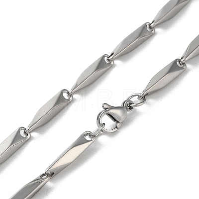 201 Stainless Steel Bar Link Chain Necklaces for Men Women NJEW-G112-07B-P-1