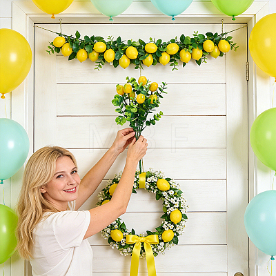 Plastic & Foam Lemon Artificial Simulation Eucalyptus AJEW-WH0709-472-1