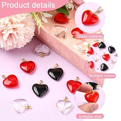 18Pcs 3 Colors Spray Painted Glass Pendants GLAA-YW0004-33-1