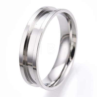 201 Stainless Steel Grooved Finger Ring Settings RJEW-TAC0017-6mm-05A-1