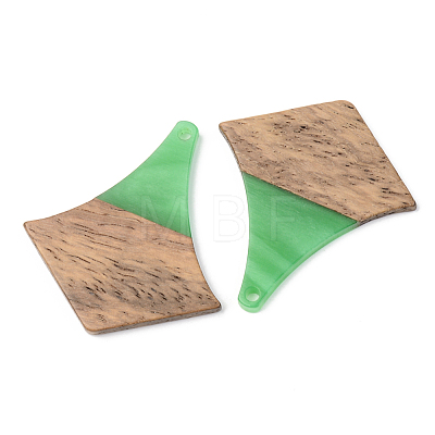 Opaque Resin & Walnut Wood Pendants RESI-S389-055A-C03-1