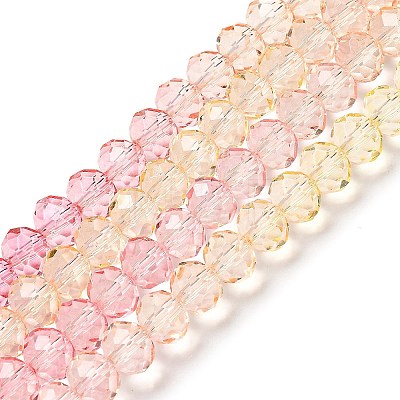 Transparent Painted Glass Beads Strands LS-DGLA-A034-T6mm-A09-1