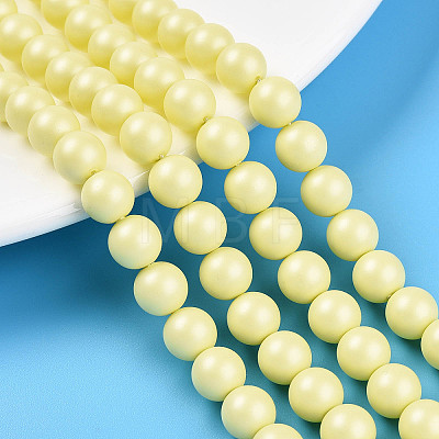 Baking Painted Pearlized Glass Pearl Bead Strands HY-N002-8mm-B03-1