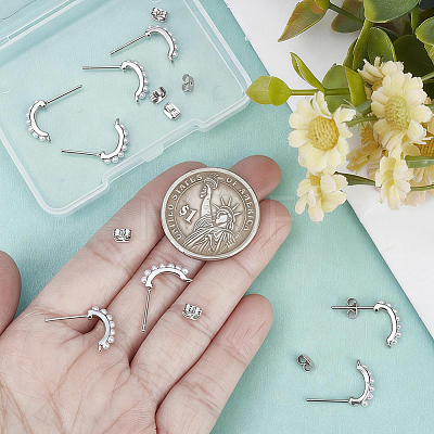 10Pcs Brass Stud Earring Findings KK-BBC0028-21-1