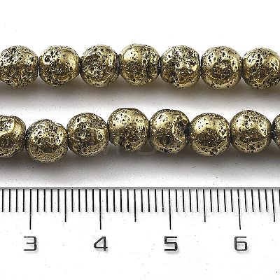 Electroplated Natural Lava Rock Beads Strands G-A251-B01-01F-1