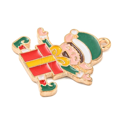 Christmas Theme Alloy Enamel Pendants ENAM-M221-01KCG-01-1