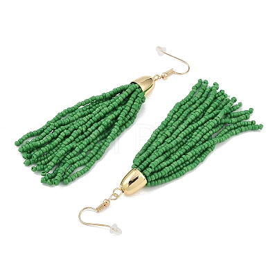 Boho Seed Bead Tassel Earrings EJEW-Z072-03B-1