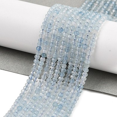 Natural Aquamarine Beads Strands G-K376-B04-01-1