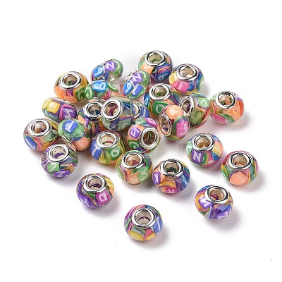 Transparent Resin European Rondelle Beads RPDL-P005-01P-05-1