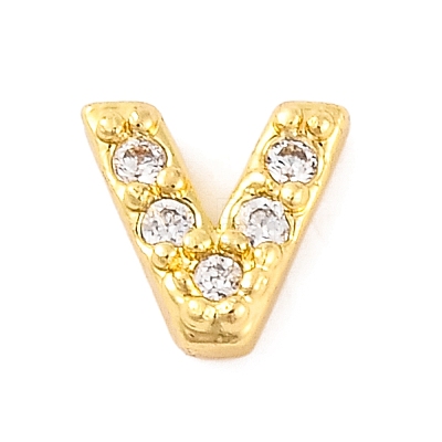 Rack Plating Brass Micro Pave Cubic Zirconia Cabochons KK-F874-04G-V-1