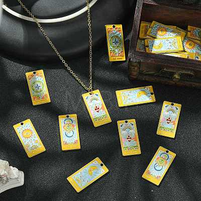 30Pcs 6 Styles Alloy Enamel Pendants ENAM-CJ0005-73-1