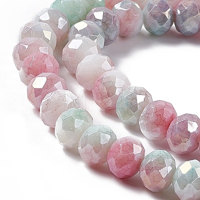 Faceted Electroplated Glass Beads Strands X-GLAA-C023-02C-1