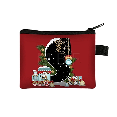 Christmat Letter Printed Polyester Wallets with Zipper PW-WGB27ED-13-1