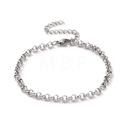 Non-Tarnish 304 Stainless Steel Rolo Chain Bracelet for Men Women BJEW-E031-06P-06-1