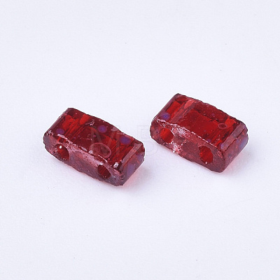 2-Hole Transparent Glass Seed Beads SEED-S023-30B-19-1