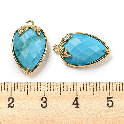 Natural Turquoise Faceted Pendants G-M431-06G-01-1-1
