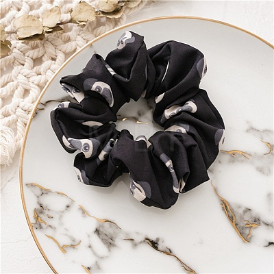 Polyester Dog Pattern Hair Ties for Women Girls PW-WG6F304-01-1