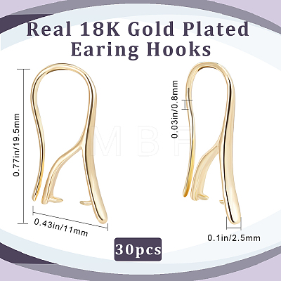 30Pcs Brass Dangle Earring Findings KK-BBC0008-54-1