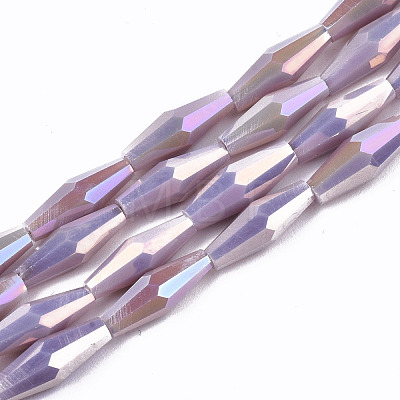 Electroplate Glass Beads Strands X-EGLA-S194-03A-A02-1