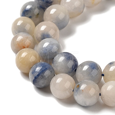 Natural Blue White Dumortierite Round Beads Strands G-E265-01A-1