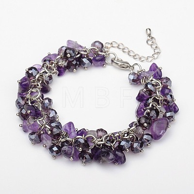 Trendy Women's Gemstone Bracelets BJEW-JB01569-02-1