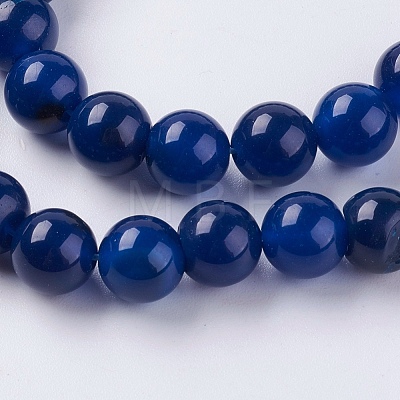 Natural Agate Beads Strands X-G-G583-8mm-12-1