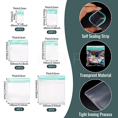 70Pcs 6 Styles Rectangle Transparence EVA Zip Top Gift Bags OPP-TA0001-25A-1