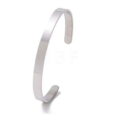 Non-Tarnish 304 Stainless Steel Infinity Heart Open Cuff Bangle BJEW-G653-04P-1