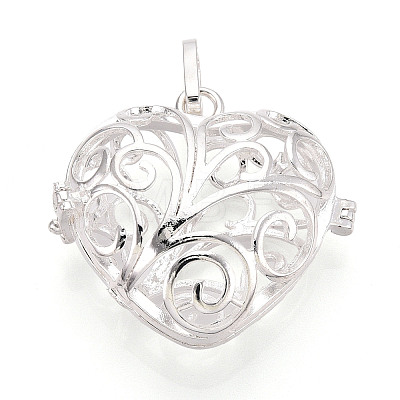 Rack Plating Brass Cage Pendants KK-Q402-08S-1