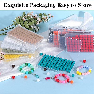 80Pcs Round Silicone Focal Beads SIL-SZ0001-24-05-1